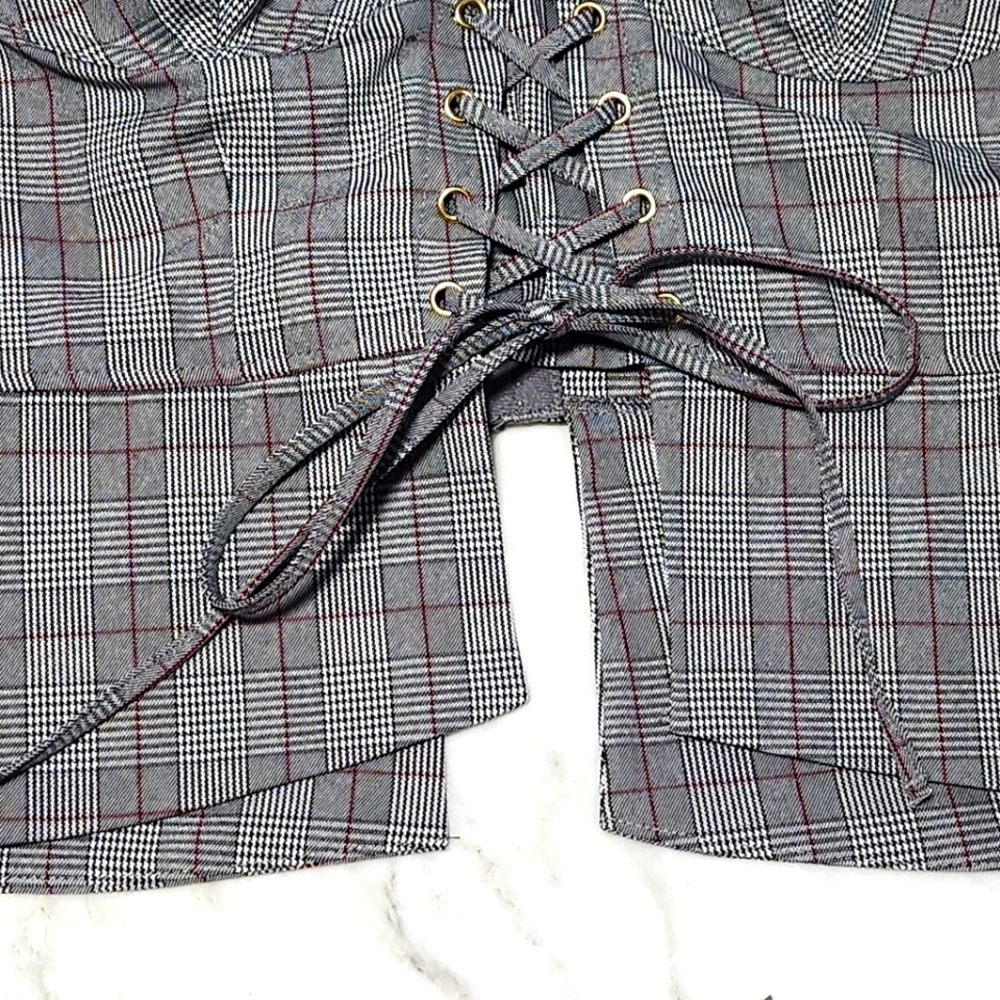 NWT Anthropologie Plaid Corset Top - Women's Size Large - Picture 4 of 9